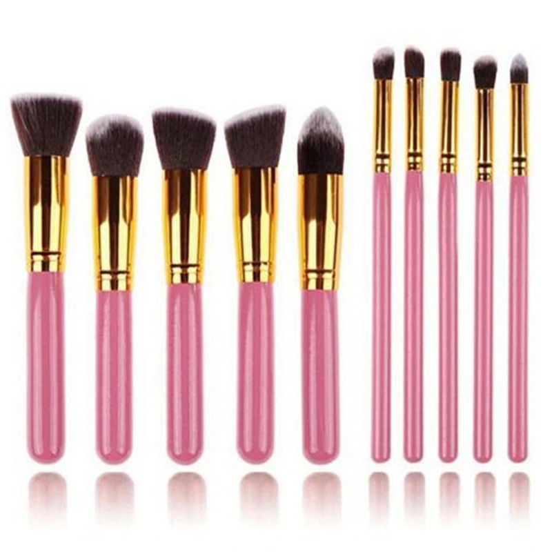 Новые кисти для макияжа 10 шт. набор кистей Набор из мягкого волокна с пудрой
