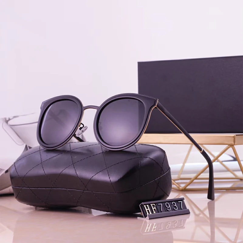 

New Women's Round Sunglasses Polarized Cat Eye 2021 Fashion Brand Designer Sun Glasses Women Mirror Luxury UV400