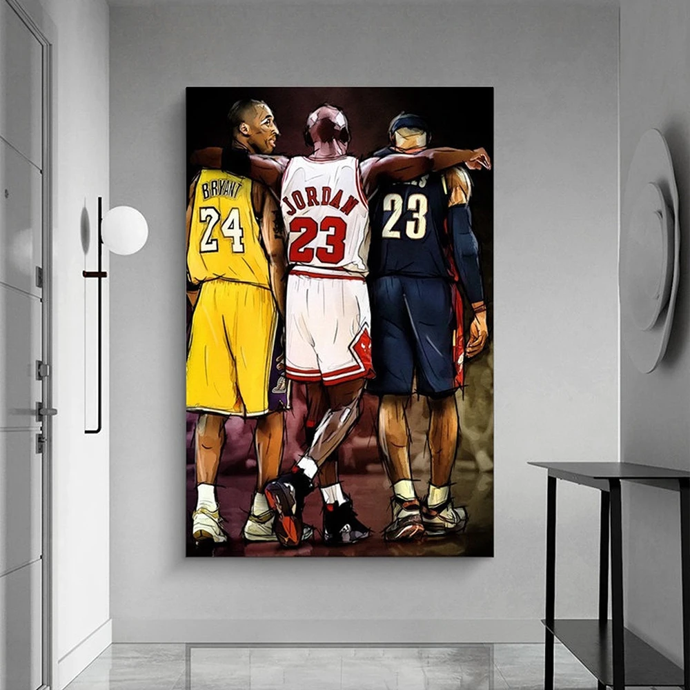 

Basketball Stars Canvas Painting Modern Prints and Posters Superstars Legend Wall Art Pictures Home Decor For Living Boys Room