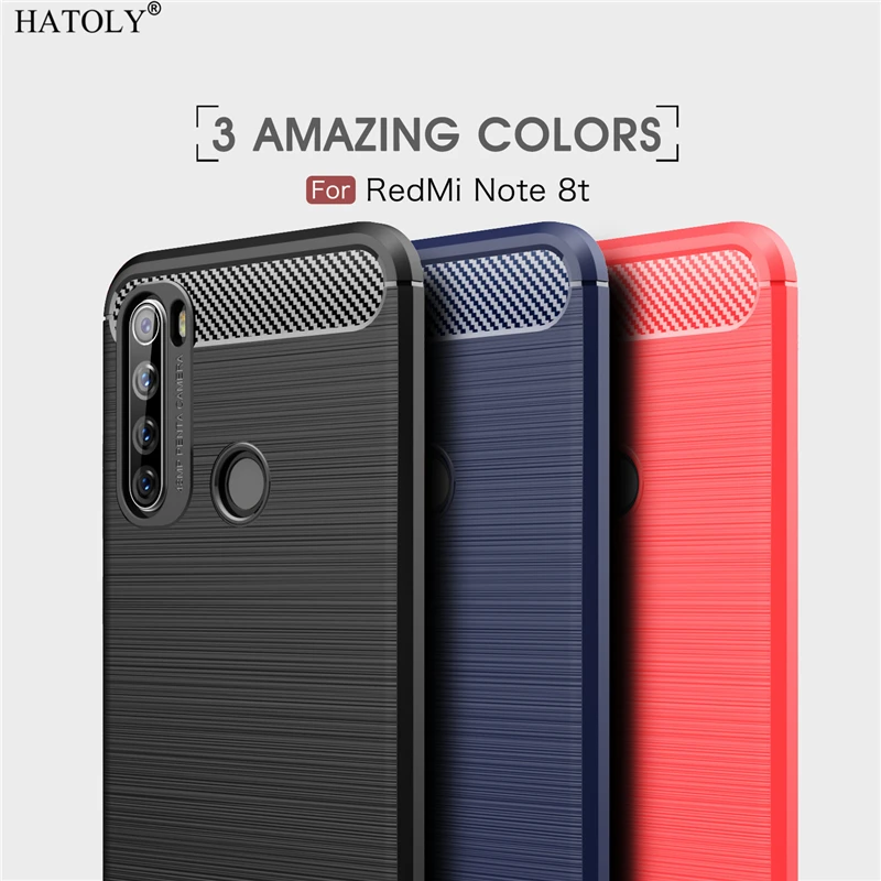 HATOLY For Capas Xiaomi Redmi Note 8T Case Anti-knock Soft TPU Brushed Rugger Silicone Phone Cases 8 | Мобильные телефоны и