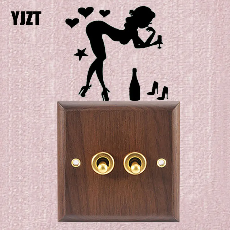 YJZT сексуальные горячие виниловые наклейки на стену светильник парикмахерской