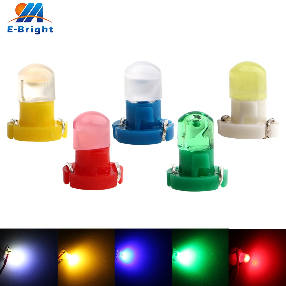 20pcs T4.2 COB 1 SMD Led Dashboard Instrument Cluster Light Car Light Bulb Side Indicator Interior White Red Amber Green