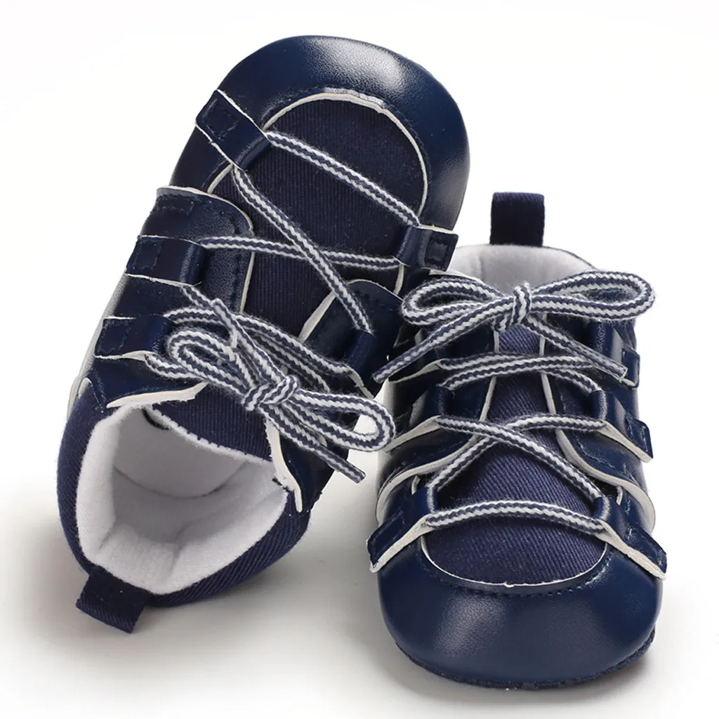 Однотонные кожаные рандомные кроссовки SAGACE на шнуровке обувь для первых шагов