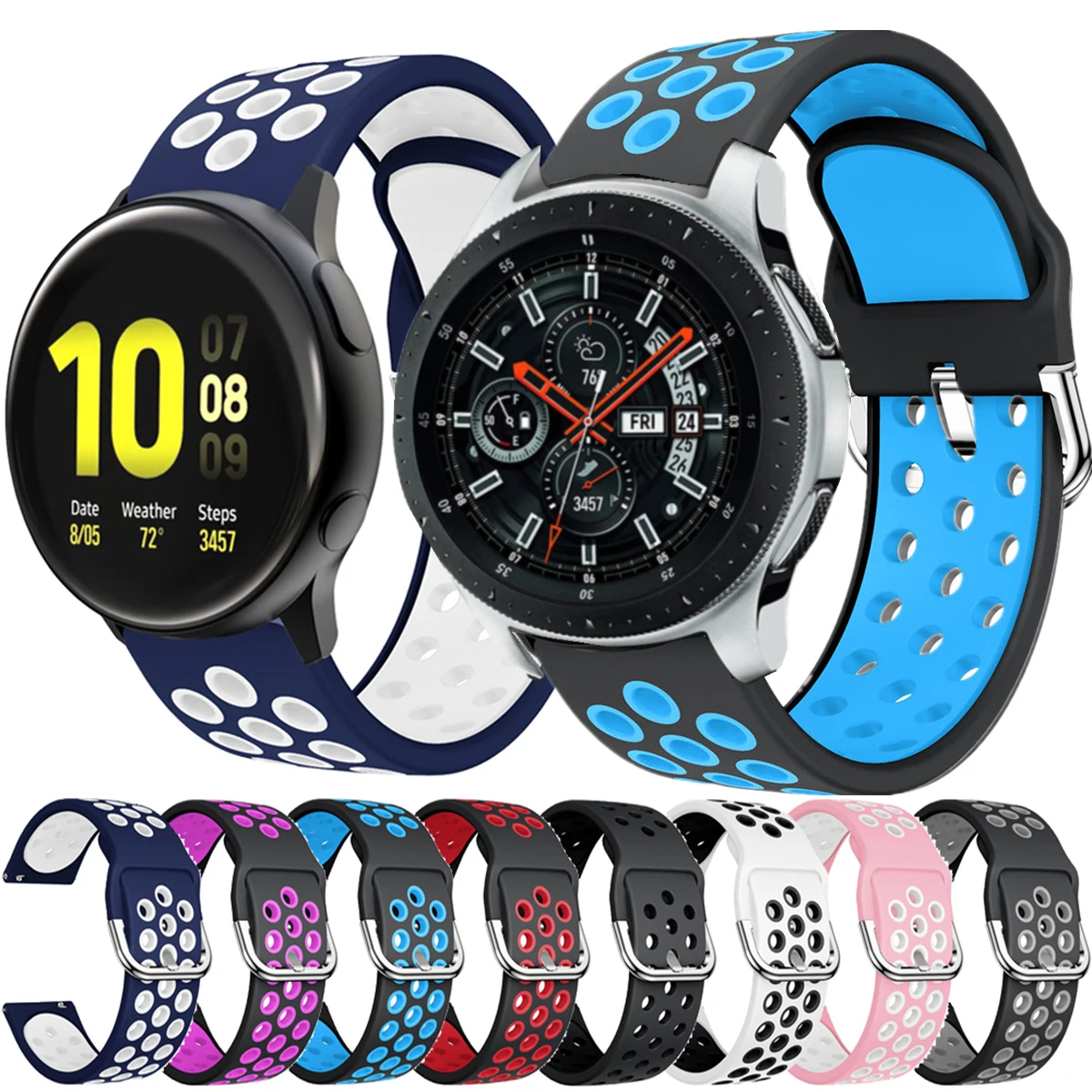 

Сменный мягкий силиконовый ремешок 20 мм для Samsung Galaxy Watch 46 мм/Watch Active 2/Huawei, браслет для Huami Amazfit GTR 42 мм