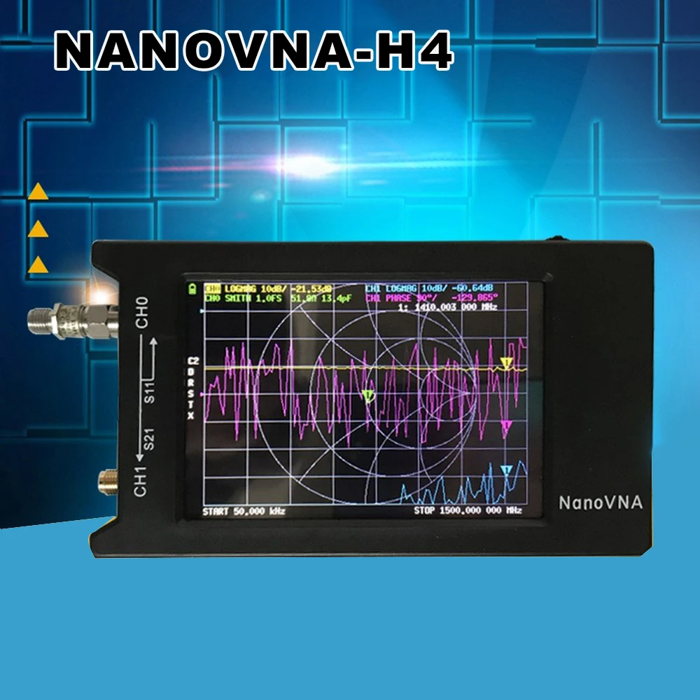 Векторный анализатор сети NanoVNA 50 кГц 〜 1 5 ГГц 4 дюймовый ЖК дисплей Источник