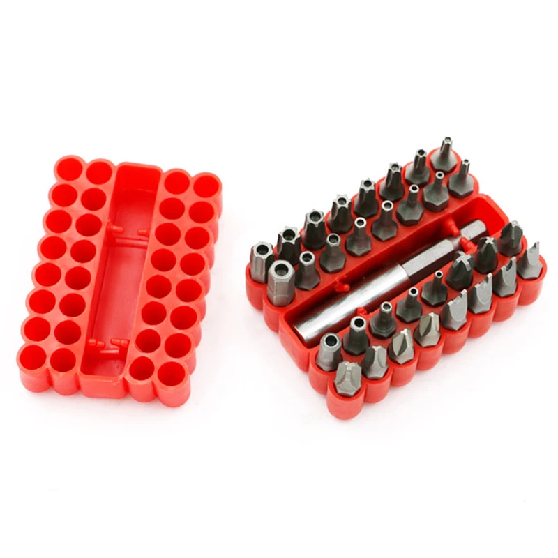 Jewii 33pcs Security Bit Set Multiple Types Screwdriver Magnetic Extension Holder Torx Hexagon Bits | Инструменты