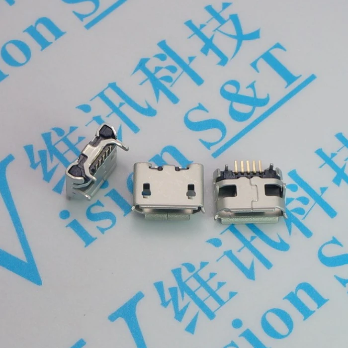 100 шт. разъем Micro USB гнездо 5pin для зарядки четыре ножки 5P вставки пластины сиденья