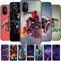 spiderman iron man captain america clear phone case for huawei honor 20 10 9 8a 7 5t x pro lite 5g black etui coque hoesjes co