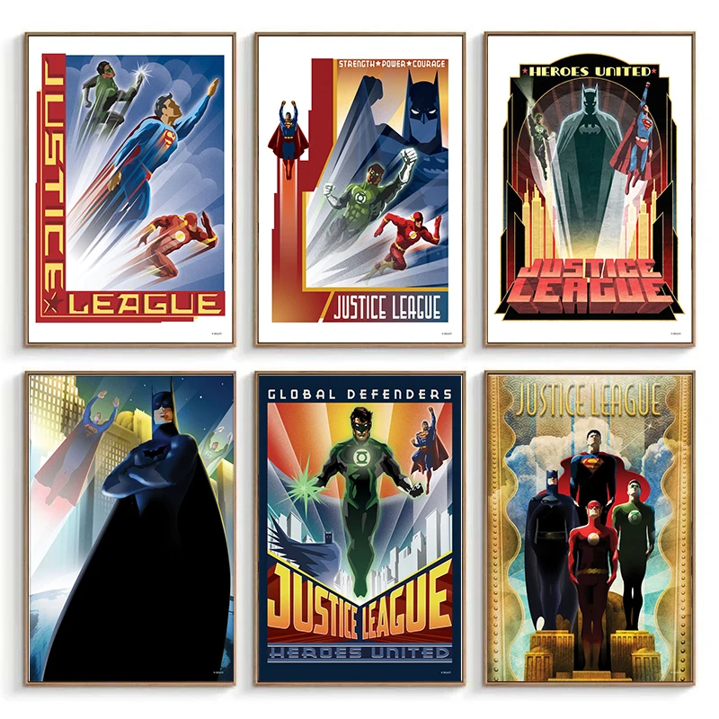 

Justice League Canvas Painting DC Comics Posters Wonder Woman Batman Superman Wall Decoration Art Prints Picture Home Decor