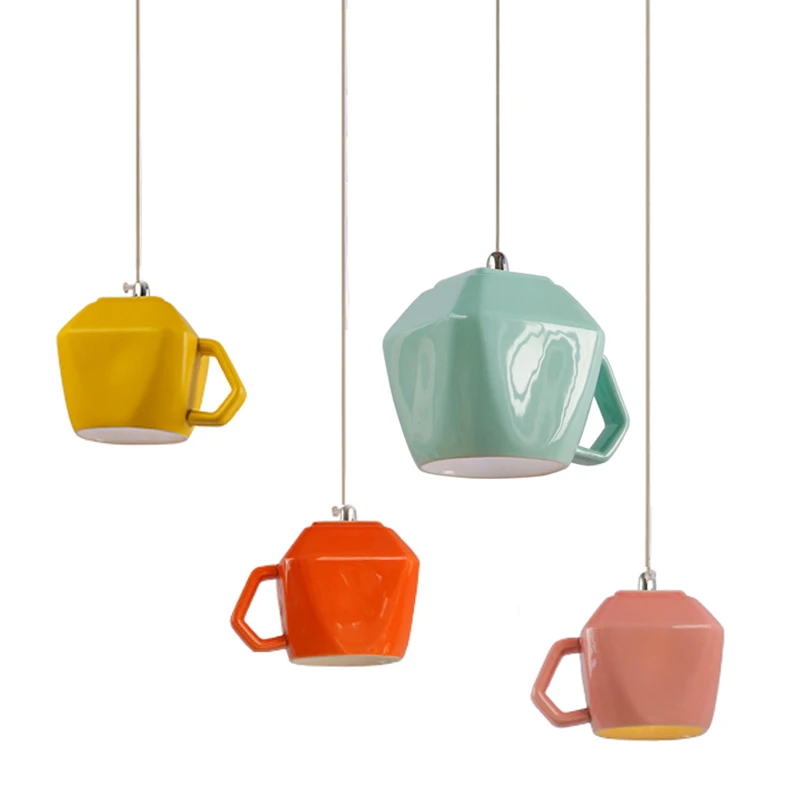 Современный подвесной светильник в виде чашки макарон потолочная лампа для