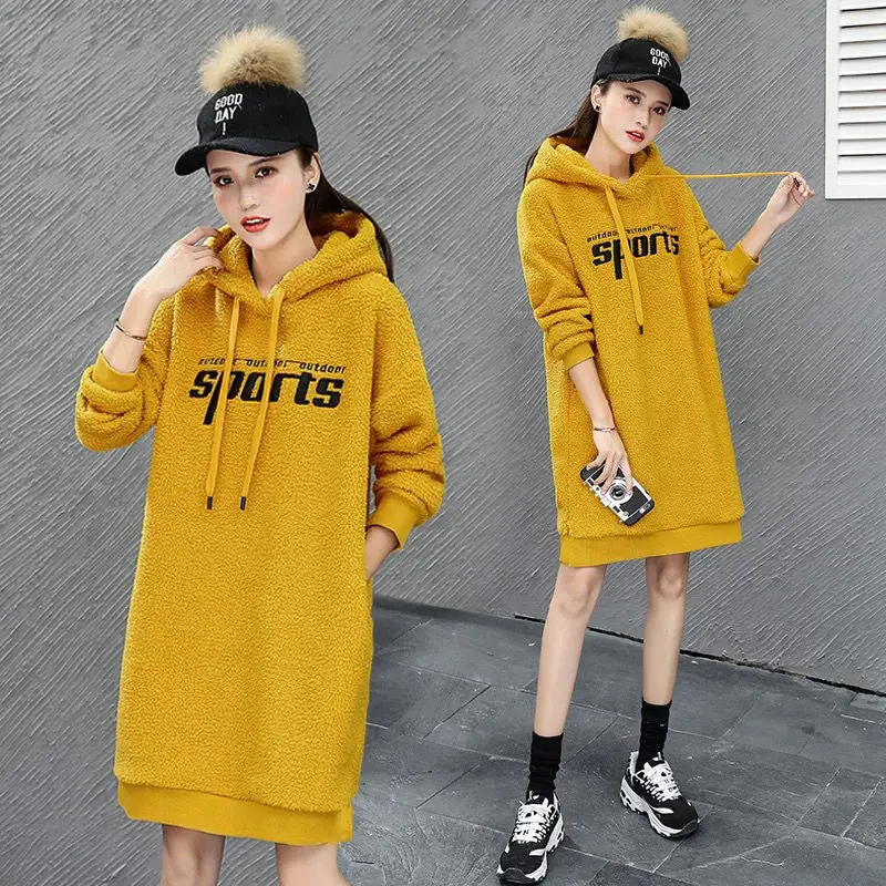 

Women's Oversized Hoodie Dress Casual Long Sleeve Hooded Outwear Pullover Sweatshirt Tops Plus Size Hoodie Sports Pullover Tops