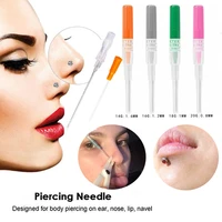 1pcs surgical steel sterilised piercing needles iv catheter needles piercing body jewelry tool ear lip belly piercing supplies