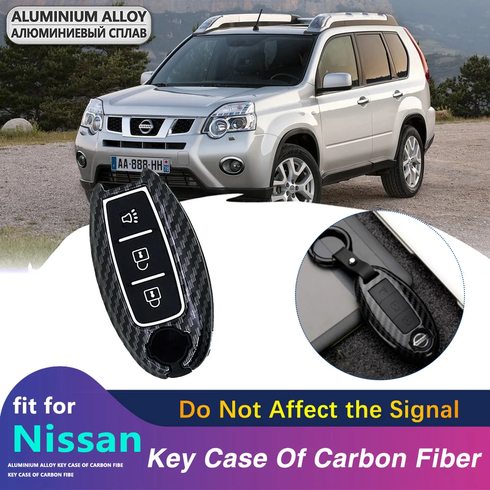ABS чехол для ключей из углеродного волокна Nissan Qashqai X trail Tiida Murano NV20 Livina Button Start 3