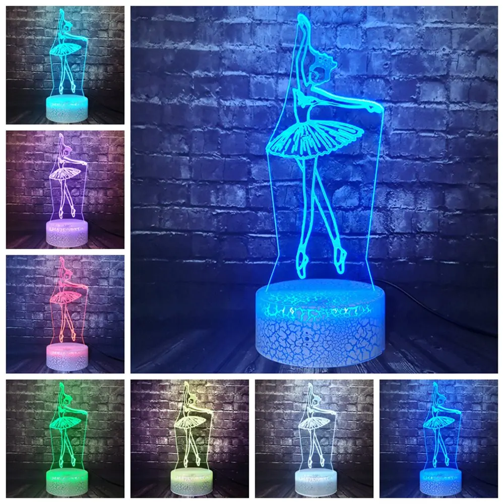 Артист балет Танцор мультфильм 3D оптический комикс музыка серия светодиодный 7