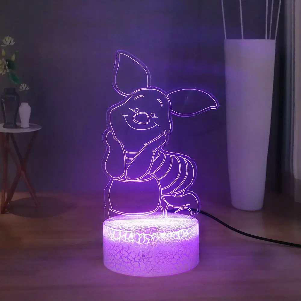 Светодиодный ночник с изображением Винни из мультфильма настольная лампа милым