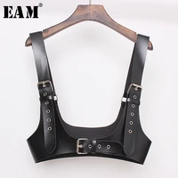 eam 2022 new spring summer pu leather black buckle personality women wide strap belt fashion tide all match jx461