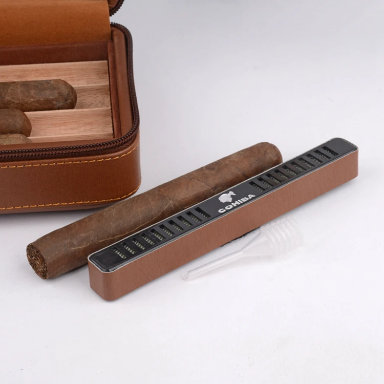 Новейшая версия Cohiba кожаный чехол для сигар портативный увлажнитель воздуха из кедрового дерева(без зажигалки