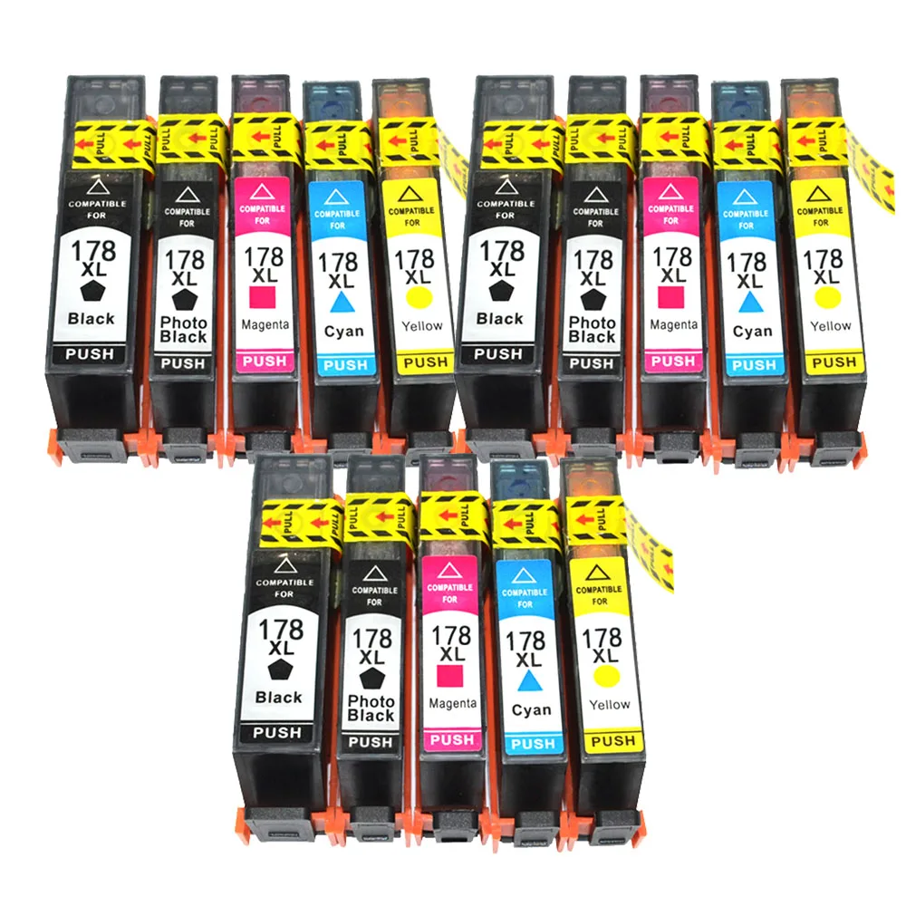 

5PK compatible Ink Cartridge for HP 178 for HP178 178XL Photosmart 5510 5515 6510 7510 B109a B109n B110a Printer