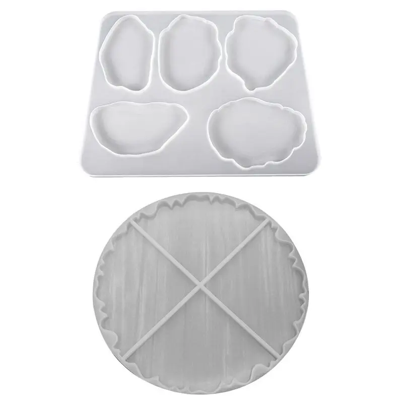 

Силиконовая форма из агата, форма для подставок неправильной формы и форма для больших подставок из агата, 1 упаковка, силиконовая форма-паз...