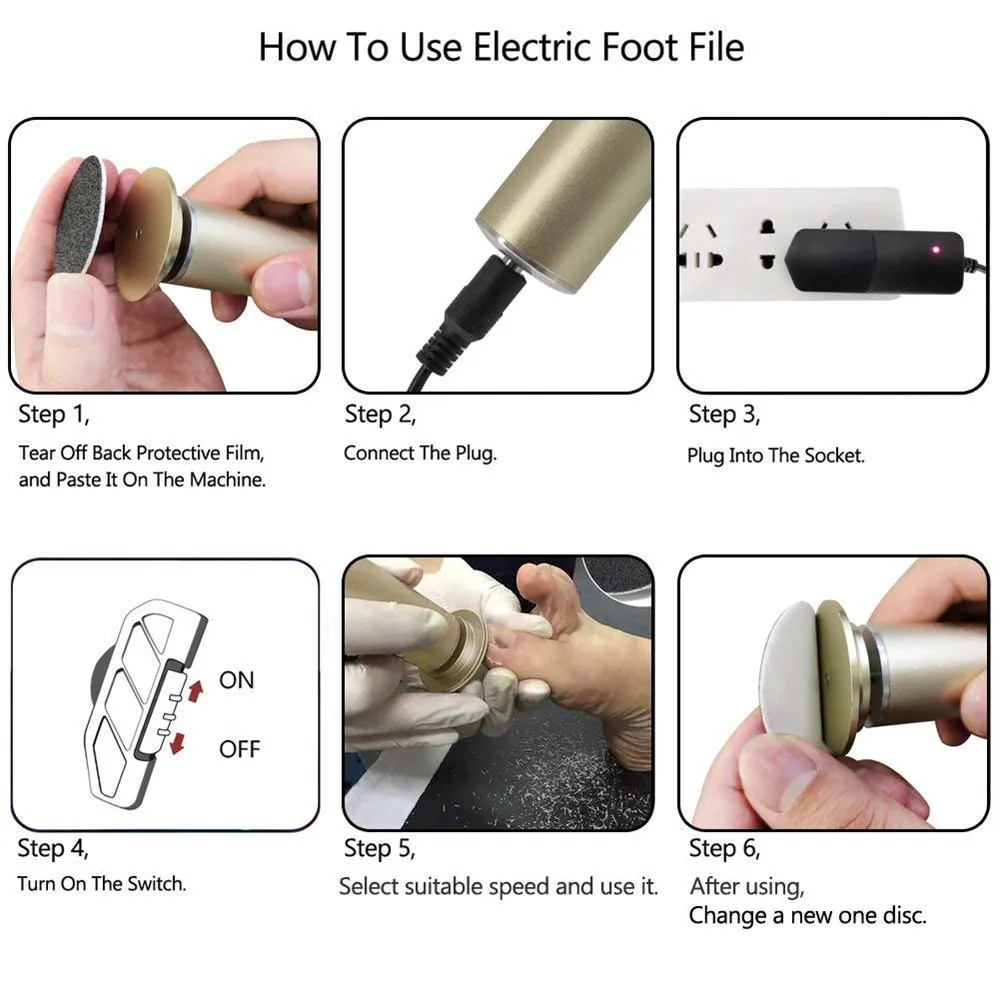 

Foot Polisher Care Tool Variable Speed Electric Foot File Grinding Heel & Feet Dead Skin Callus Remover Pedicure Smooth Machine