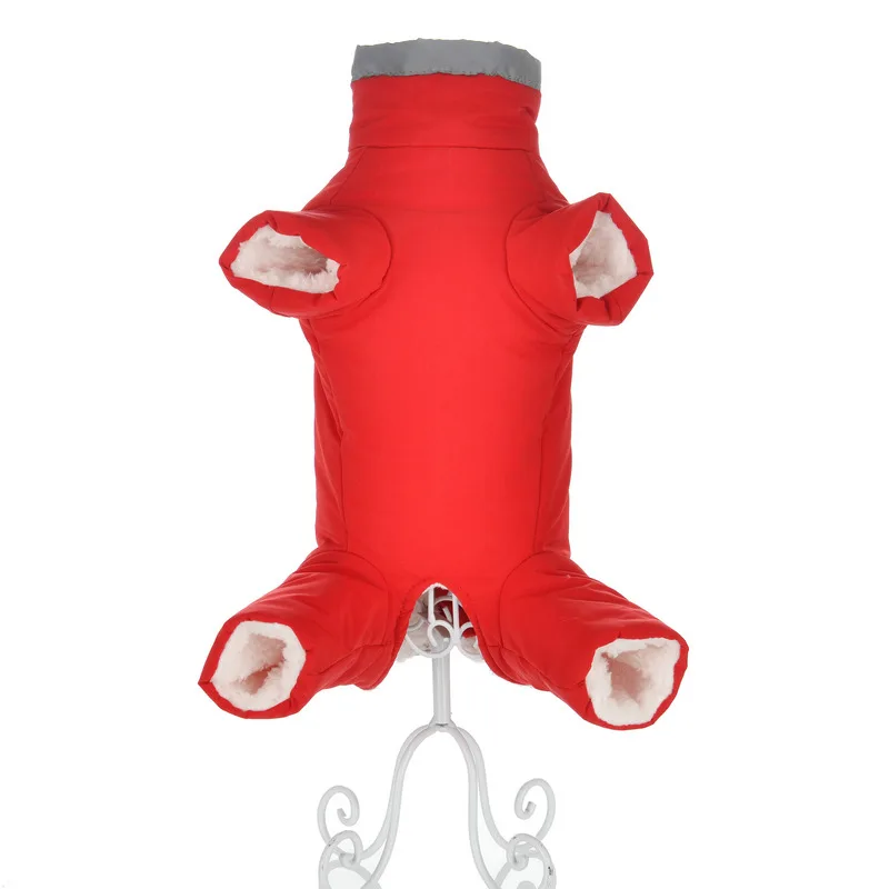 Red For Girl Зимняя одежда для маленьких собак, Теплая Флисовая Куртка для питомца, Водонепроницаемые Светоотражающие комбинезоны для собак, одежда для чихуахуа, Комбинезоны - Цвет: Red For Girl