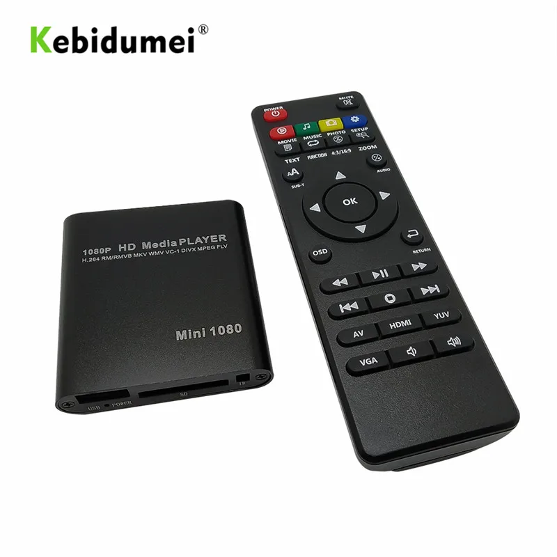 Kebidumei Full HD 1080P HDD мультимедиа плеер USB внешний медиаплеер с SD медиа тв приставка