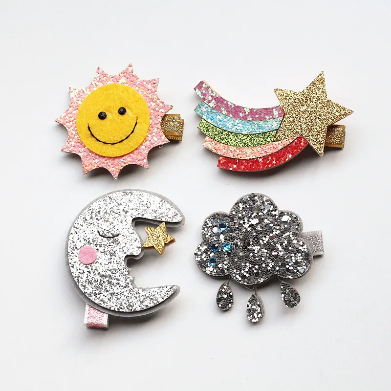 1 шт. новый дизайн милые заколки для волос в форме Луны блестящие солнечные