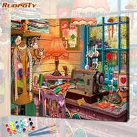 ruopoty frame diy oil paint by numbers kits for adults still lifes landscape diy gift acrylic paint by numbers for home decor