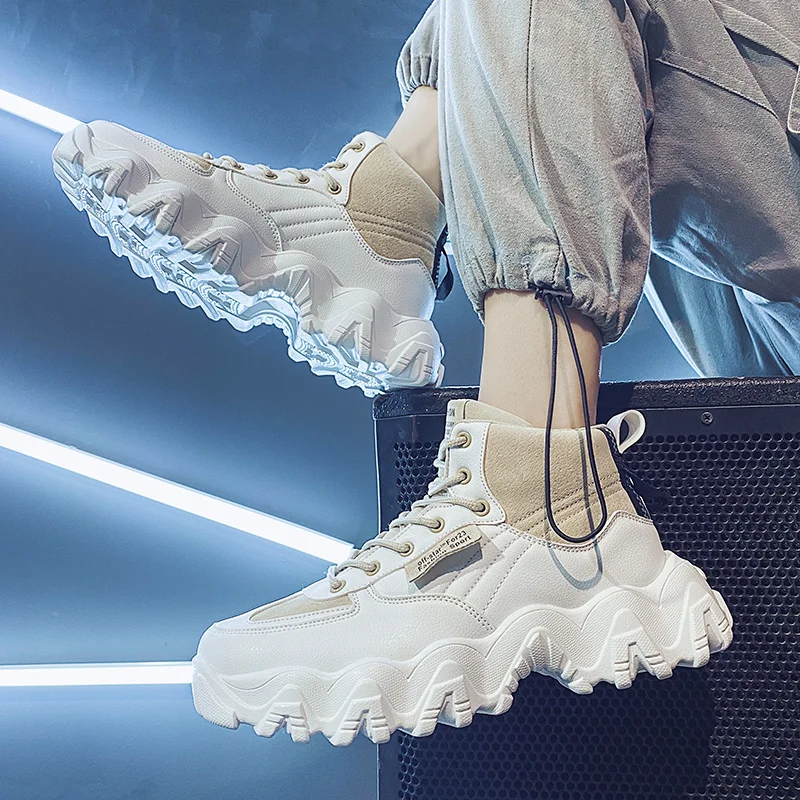 SMS Men Shoes Chunky Sneakers Fashion Platform Lace Up Running Breathable Vulcanize Casual Trainers Dad | Спорт и развлечения