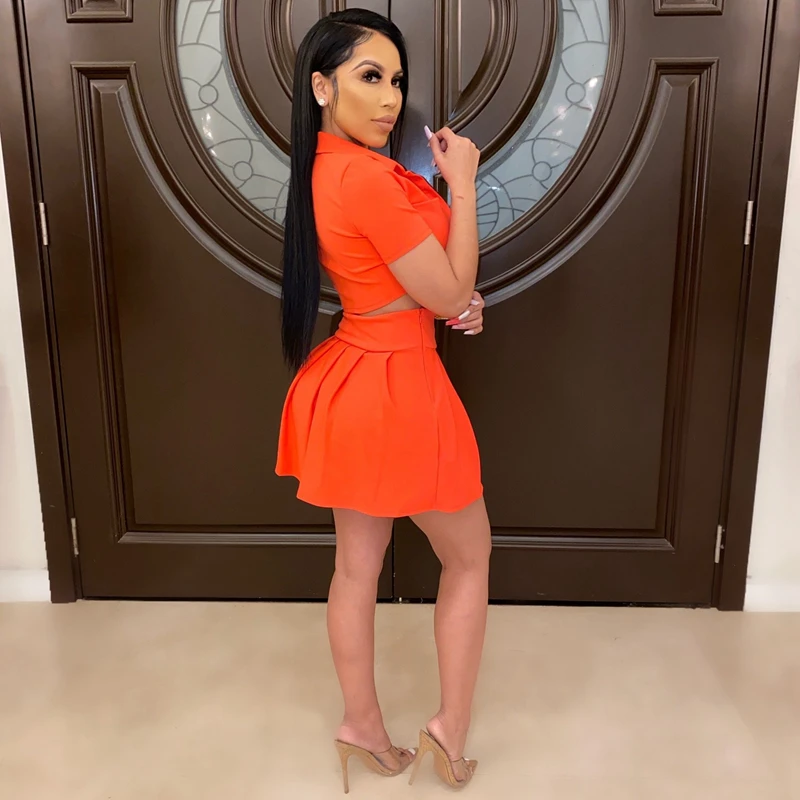 

Sexy Two Piece Set Summer Clother for Women Crop Top and Mini Skirt Suits 2 Piece Club Birthday Outfits Matching Sets