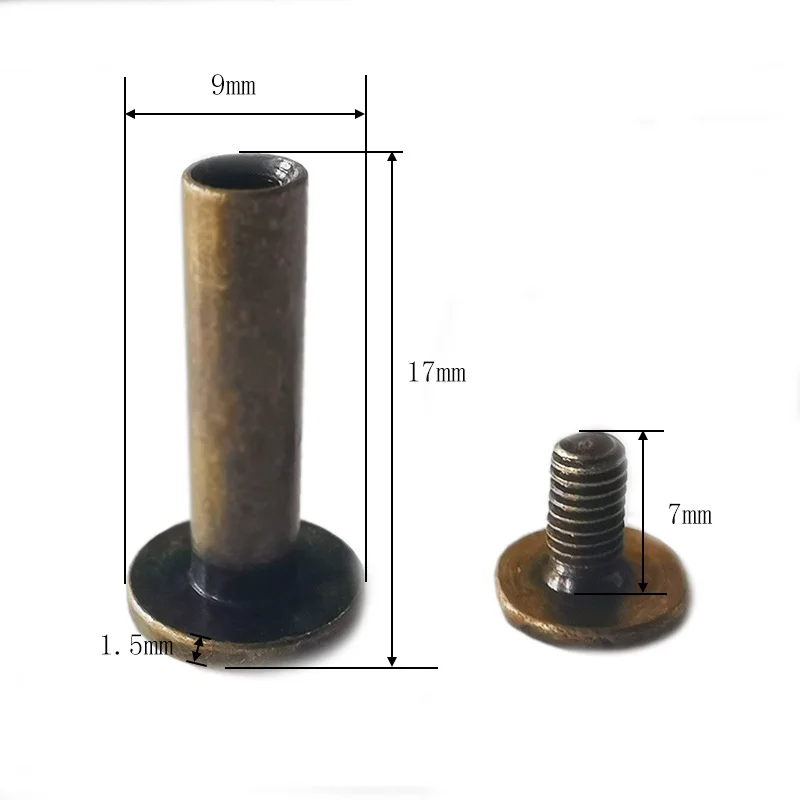 

10Set DIY Scrapbook Nail Rivets Screws Cloth Button Leather Craft Belt Wallet Solid Brass Screw Nail Rivets Decoration Nail