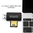 3 в 1 OTG адаптер флэш-накопитель для ПК Type-C USB Micro SDTF Кардридеры Micro USB OTG Кабели Адаптеры