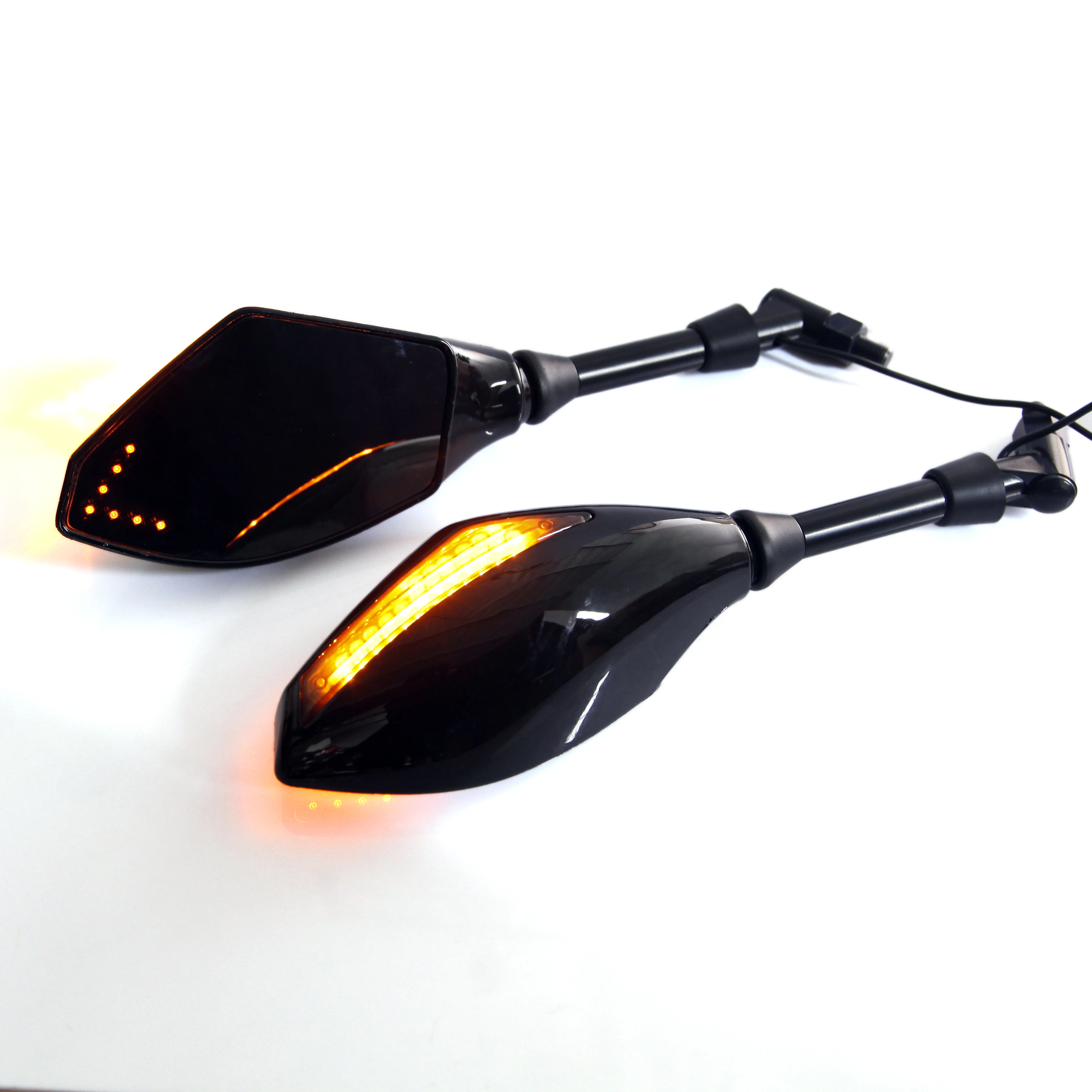 2 шт. мотоцикл боковые зеркала заднего вида со светодиодной указатели поворота