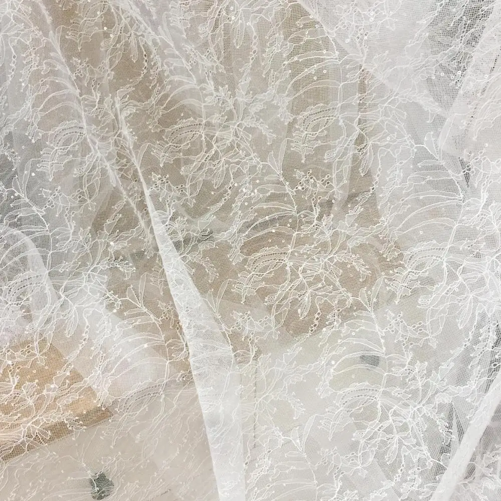 5 ярдов/партия кружевная ткань с блестками и вышивкой в виде листьев многослойная