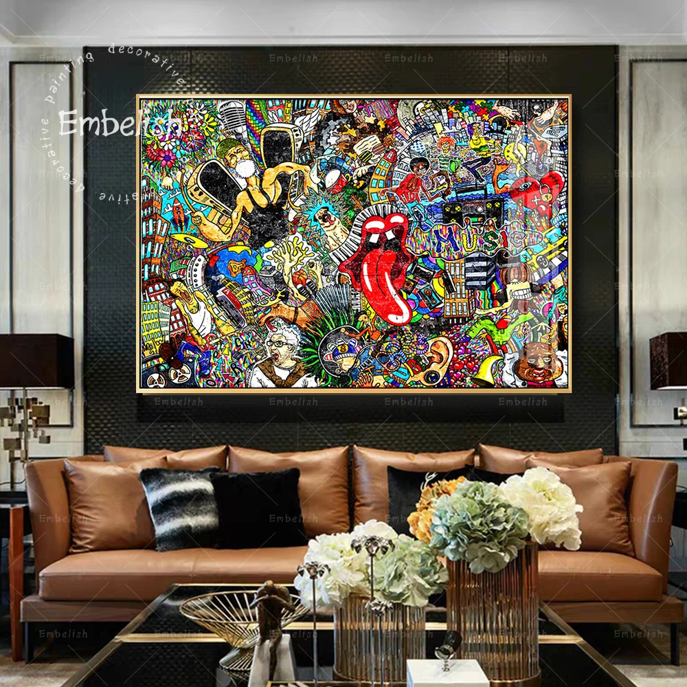 1 шт. коллаж на большой кирпичной стене Современный домашний декор граффити