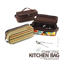 outdoor portable camping cookware storage bag home barbecue tableware travel cosmetic bags