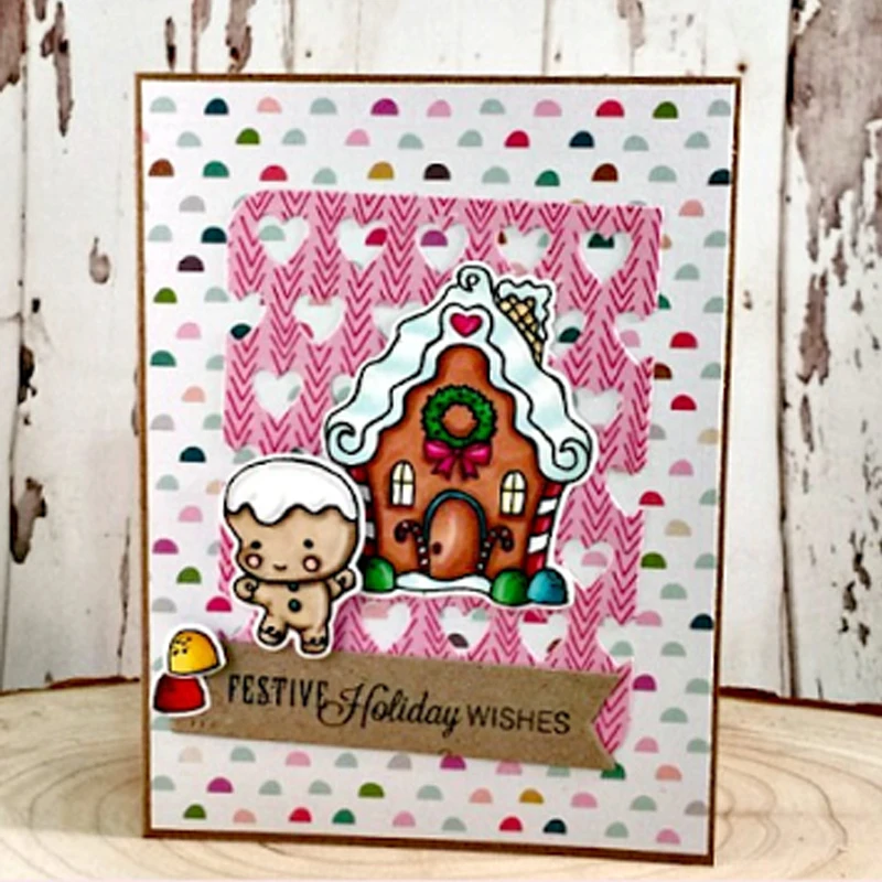 Gingerbread Spreading Good Cheer Clear Stamps For DIY Card Making Gingerbread+Phrases Kids Transparent Silicone Stamp new 2019 | Дом и сад