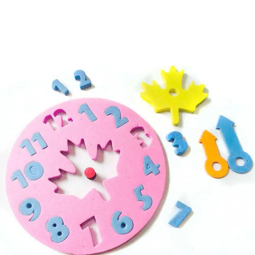 Early Learning Developmental Educational Toy Foam Clock Jigsaw Kids Puzzle Gift Kids Development of intellectual toy images - 6