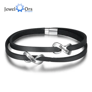 Мужские браслеты из нержавеющей стали, черного цвета