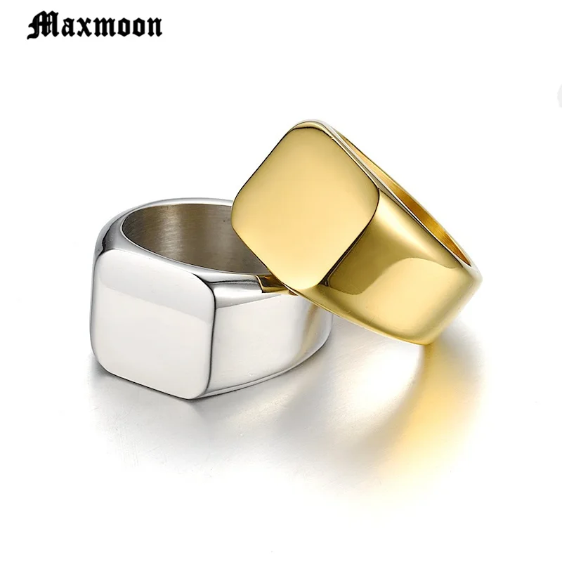 Maxmoon 316L кольца из нержавеющей стали гладкие Простые Свадебные Кольца для женщин мужской подарок высокое качество кольцо ювелирные изделия для помолвки