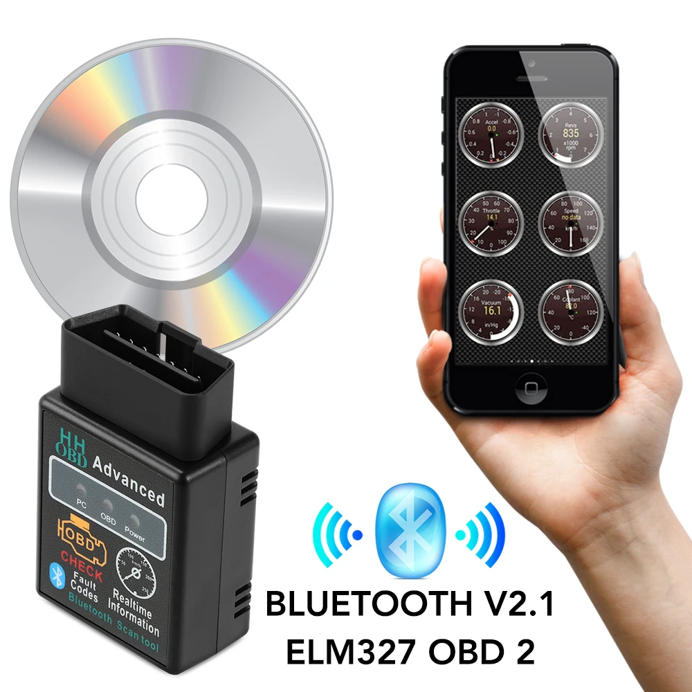 ELM327 V2.1 OBD2 II Bluetooth Автомобильная диагностика для Ford Focus Kuga Fiesta Ecosport Mondeo Escape Explorer Edge