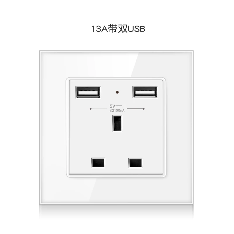 Задняя панель из закаленного стекла с тремя отверстиями 13 А|Электрические