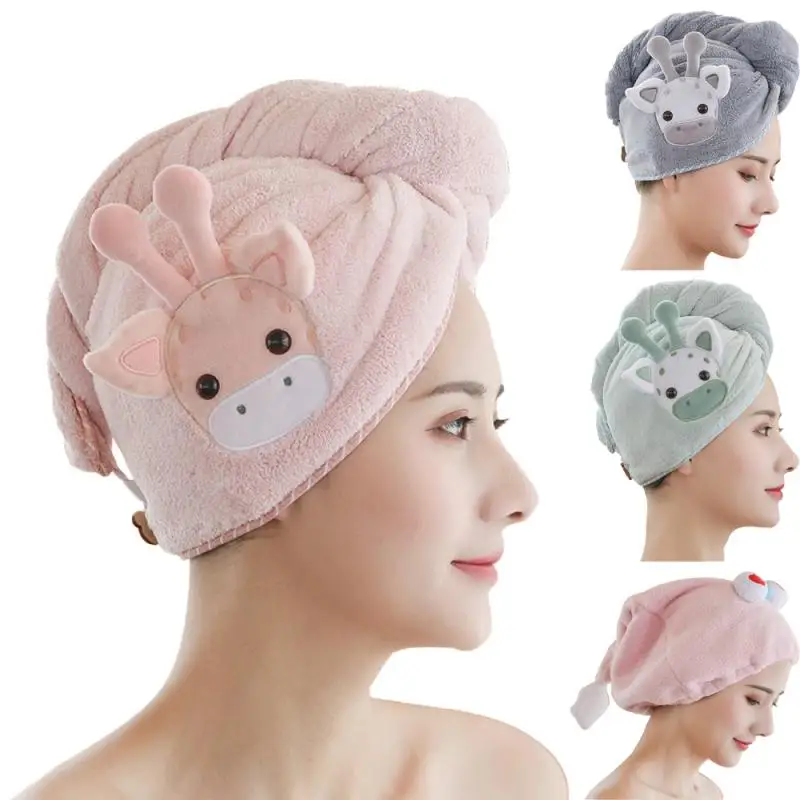 

Girl's Hair Drying Hat Quick-dry Hair Towel Cap Hat Bath Hat polyester Solid Towel Cap Super Absorption Turban Hair Dry Cap