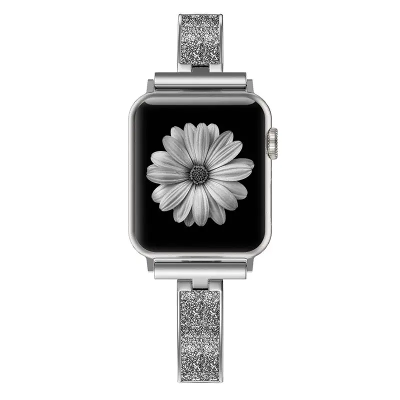 SilverB Для Apple Watch Band 40 мм 44 мм серия 4 тонкий сменный Браслет ювелирные изделия для женщин для iWatch серии 3 2 1 38 мм 42 мм - Цвет ремешка: SilverB