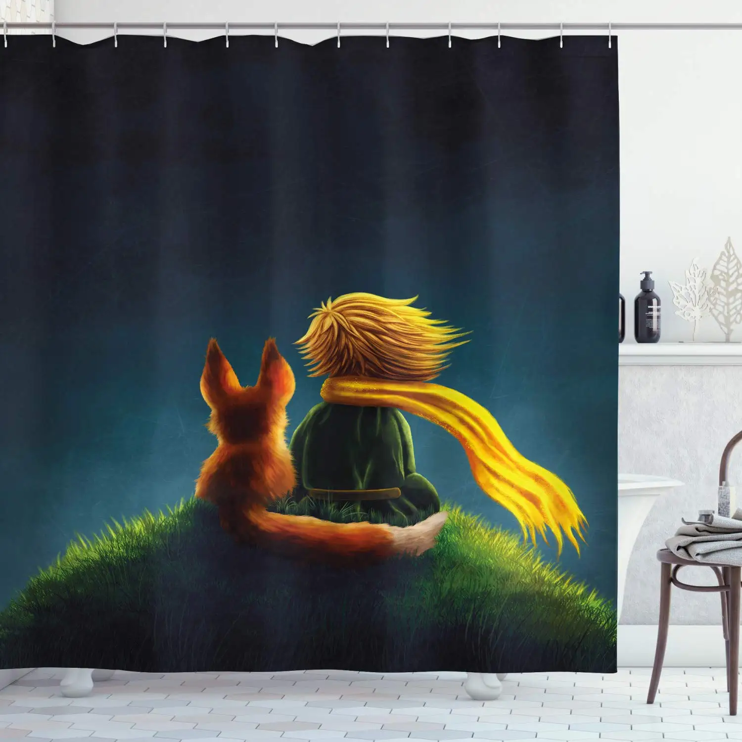 Детский Декор занавеска для душа детский Маленький принц и Лисичка смотровая на