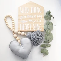nordic style wooden beads heart ornaments dream catcher kids room decoration wall hanging girls baby nursery tents decorative
