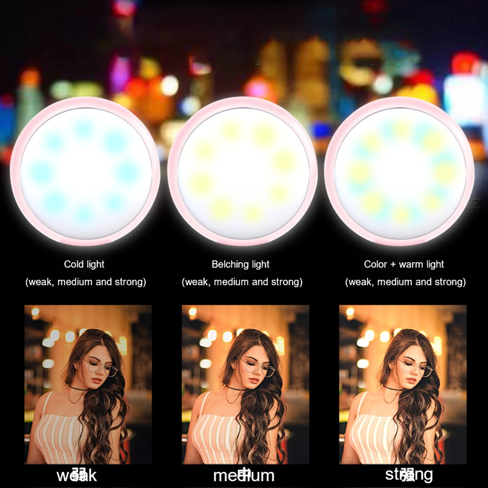 

U shaped Dimmable LED Selfie Ring Light USB Selfie Light Led Photography live video conference flashlight with Clip for Phones