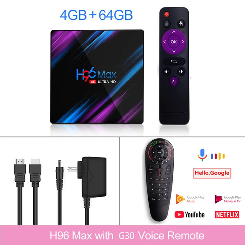 4GB64GB G30 learn H96 Max 3318 Android 9,0 ТВ приставка 2,4G/5G Wifi RK3318 четырехъядерный BT4.0 Смарт ТВ приставка 2G/4G 16G/3 2G/64G Мини приставка HDMI светодиодный дисплей - Цвет: 4GB64GB G30 learn