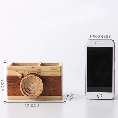 Pen holder B Креативная музыкальная шкатулка для камеры деревянная ручка держатель кисти для макияжа Органайзер деревянные поделки ретро подарки на день рождения винтажное украшение для дома - Цвет: Pen holder B