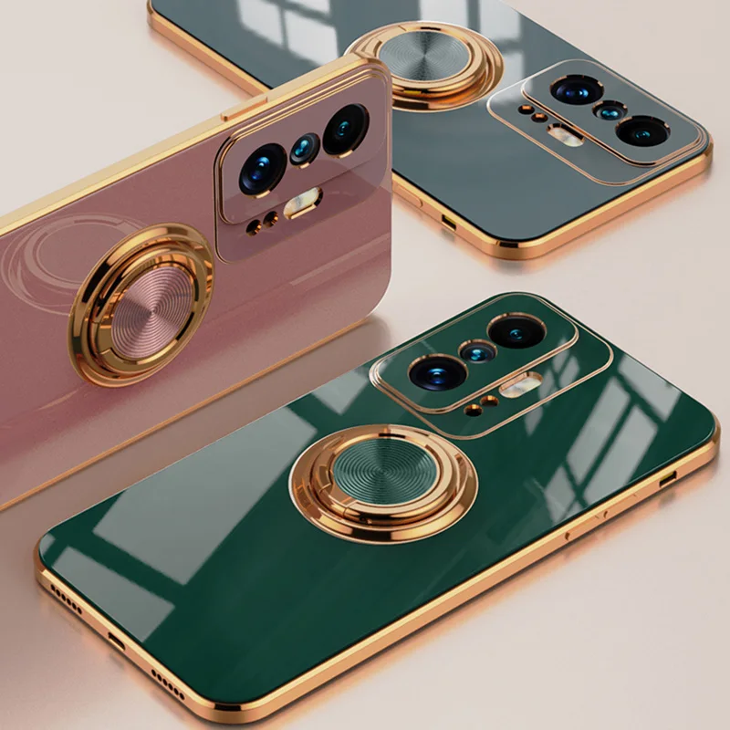 

Чехол с кольцом-держателем для Xiaomi Mi 11 10T 11T Ultra Lite POCO F2 F3 X2 Redmi Note 10S 10 9T Pro K30 K40, роскошный чехол с покрытием